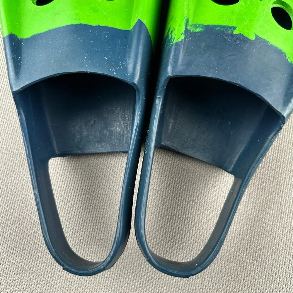 Voit Duck Feet Custom Model Swim Fins Navy Blue Lime Green XS 3-5 Rubber